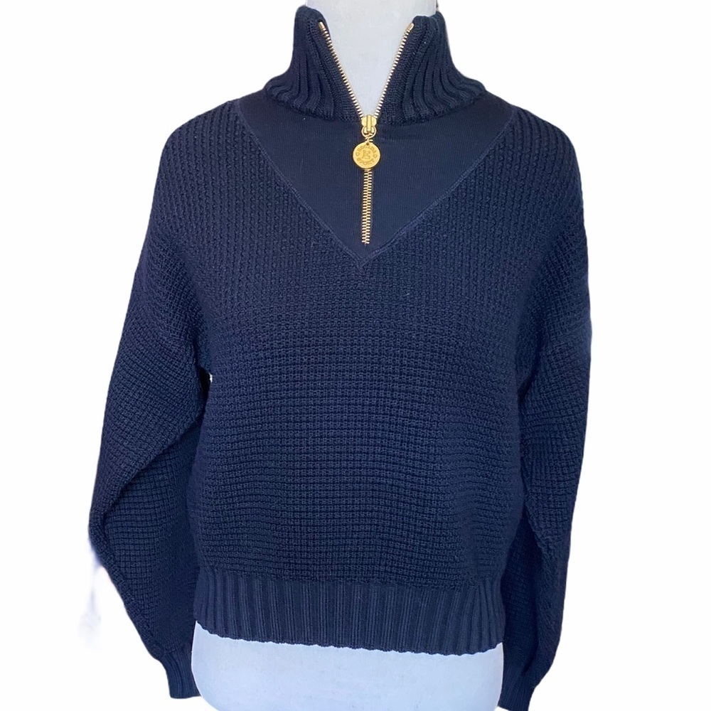 Escada Sport 1/4 Zip Wool Pullover Sweater Sz S